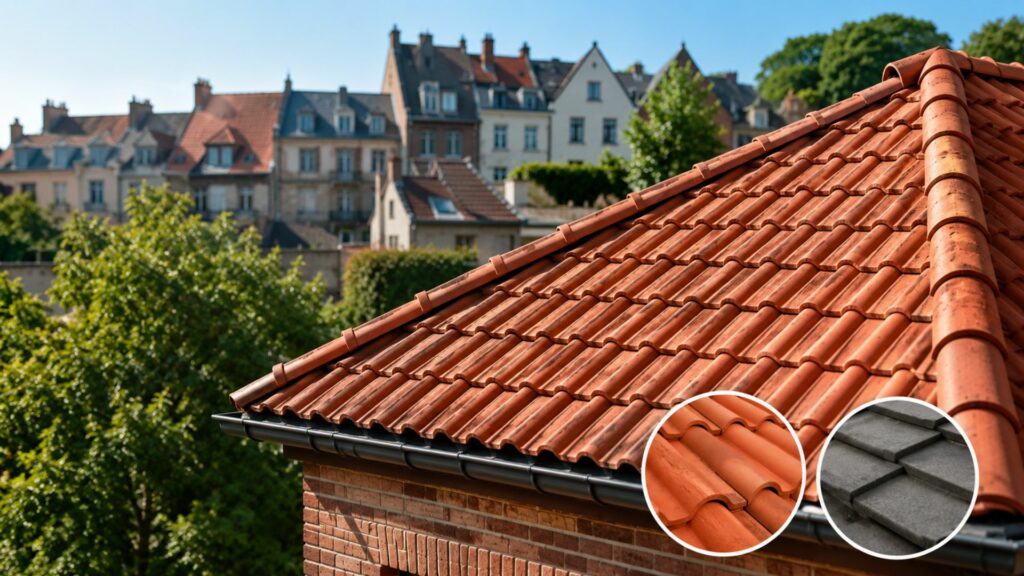 Tuiles en terre cuite ou béton