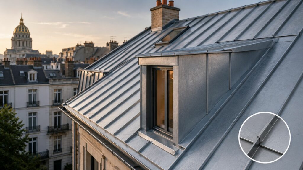 Toiture en Zinc (joint debout)