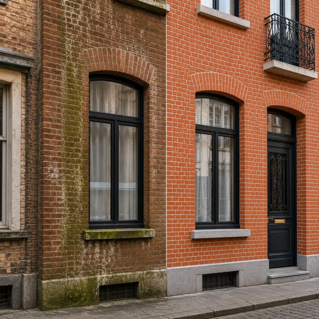 rénovation façade en brique à Bruxelles